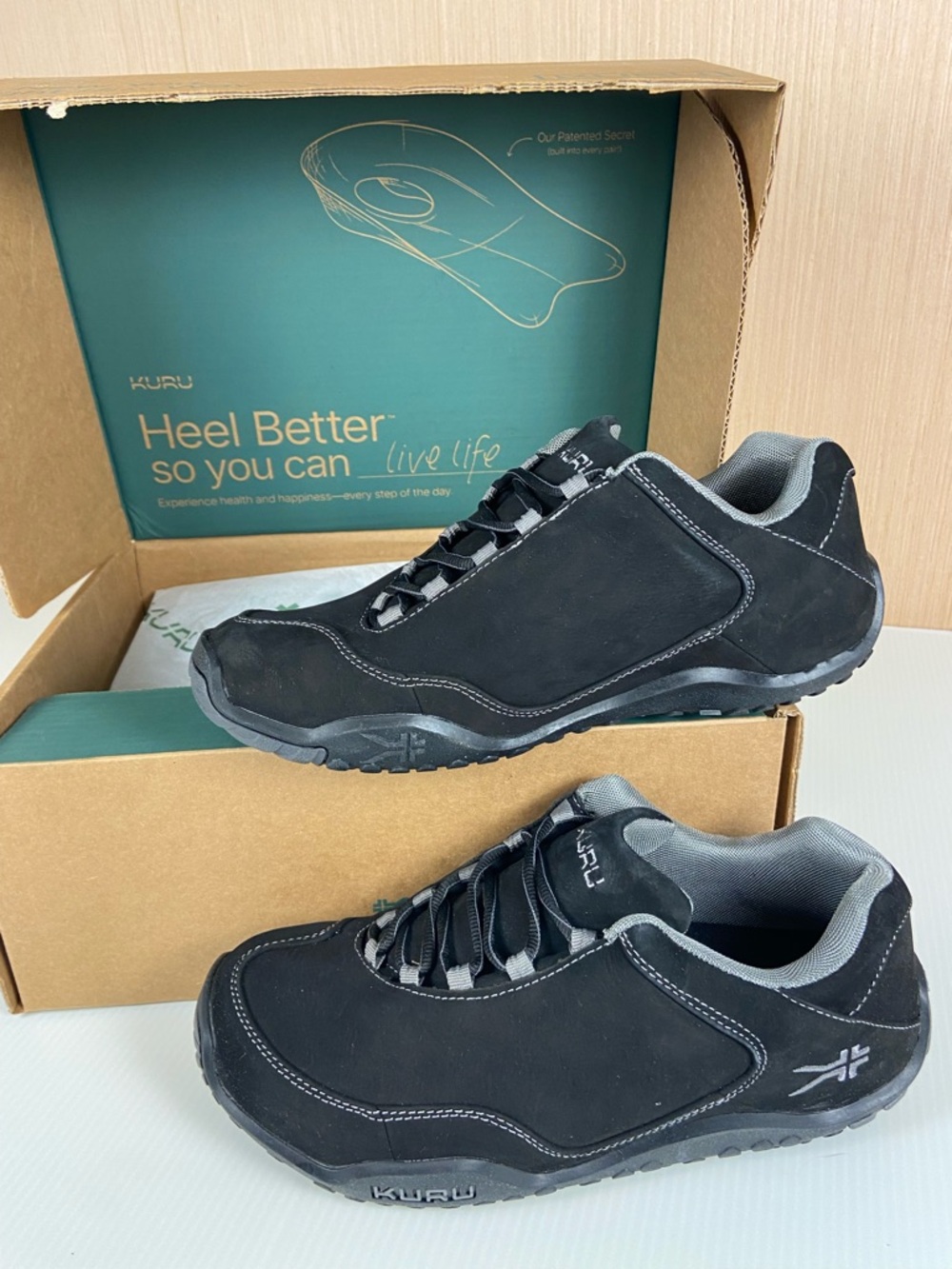 KURU Chicane Sneakers Men 10.5 Wide Black Orthopedic Comfort Shoes NIB